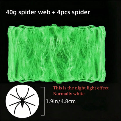 Halloween Spider Web – Glow in the Dark Spooky Decor