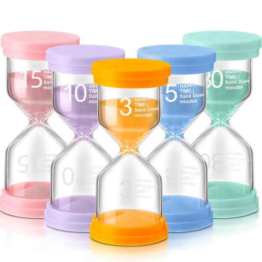 Colorful Hourglass Sand Timer 1–30 Minute Kids Desk Decor