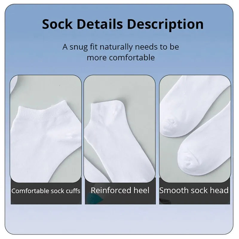 10 Pairs Unisex Low Cut Ankle Socks Breathable Casual Boat Socks