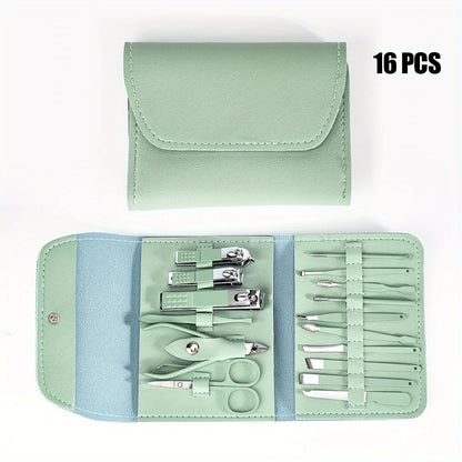 16 Piece Manicure Set with Nail Clippers & Cuticle Tools