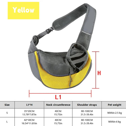 Dog Sling Carrier – Breathable Pet Travel Crossbody Backpack