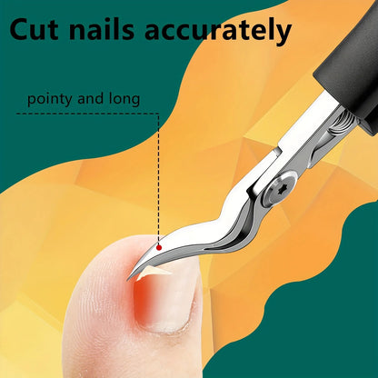 Heavy Duty Thick Toenail Clipper with Serrated Stainless Steel Blade