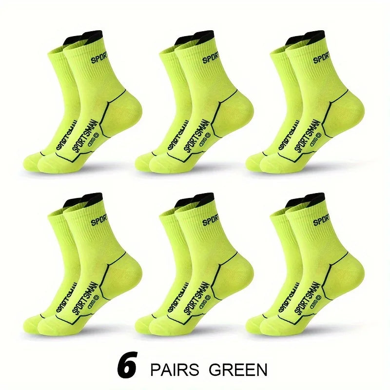 6 Pairs Men's Athletic Socks Breathable Low Cut Sports Socks