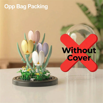 Eternal Flower Bouquet Bonsai Potted Plant Micro Building Blocks Model Home Decoration Puzzle Toys Kids Birthday Christmas Gifts