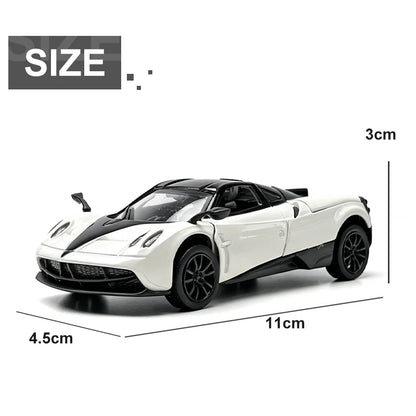 1:43 Alloy 3 Doors Open HUAYRA Die Cast Model Race Car Toy with Pullback Action Model Car for Collection and Ornament  Gift