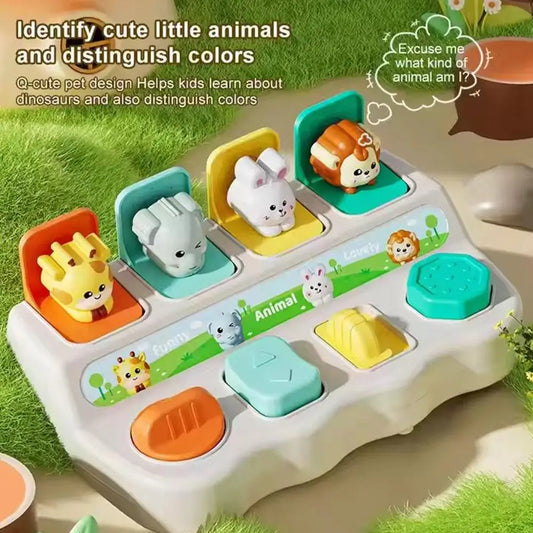 Pop Up Animal Toy Hide and Seek Learning Box for Toddlers