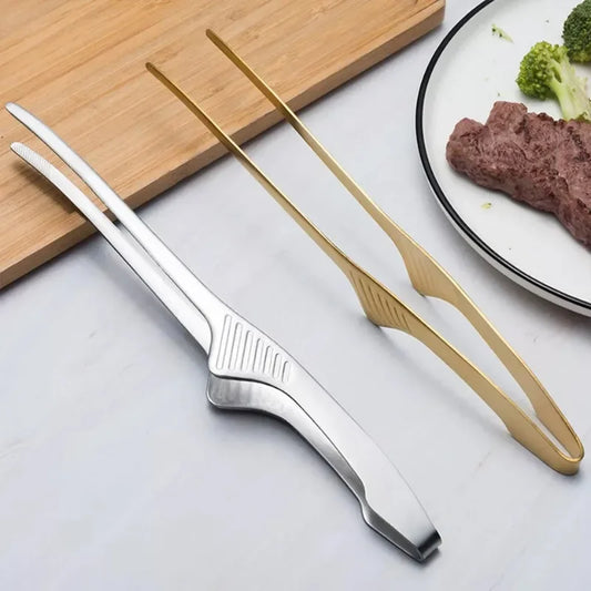 Stainless Steel Kitchen Tongs with Non-Slip Serrated Precision Tips