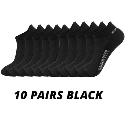 Men's Breathable Socks – Thin Mesh Sports Ankle Socks, 5–20 Pairs