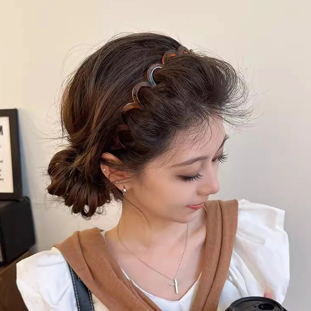 U Shape Headband Non Slip Teeth Hair Hoop for Fluffy Hair Volume