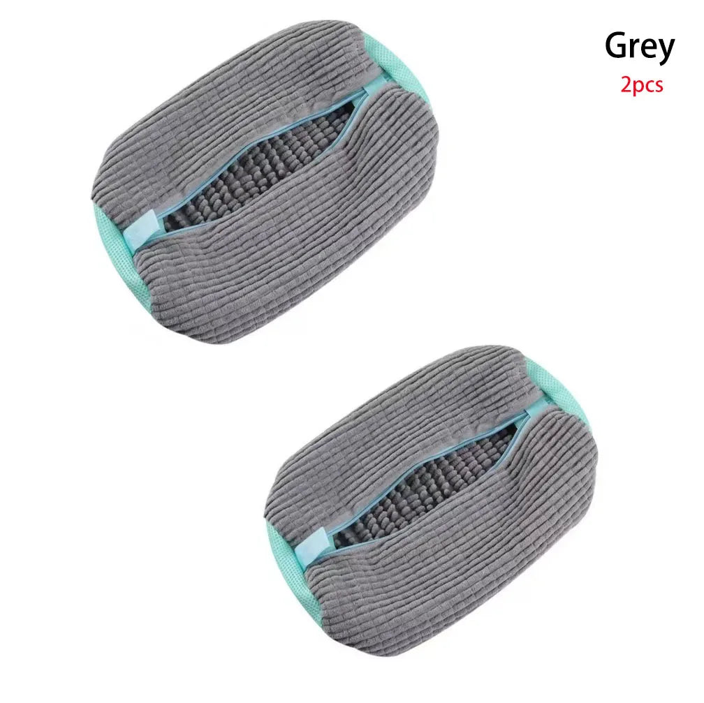 Shoe Washing Bag with Fluffy Fiber for Machine Cleaning