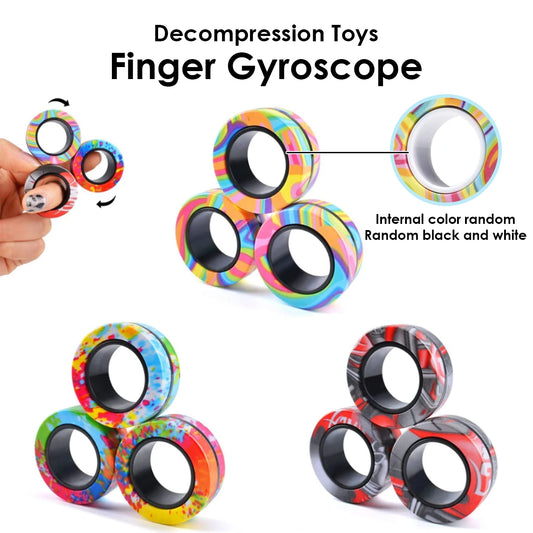 Magnetic Fidget Rings Set – 3PCS Spinner Toys for Teens & Adults