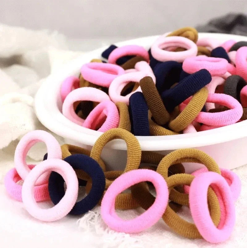 Small Hair Ties – Colorful Nylon Elastic Bands for Girls