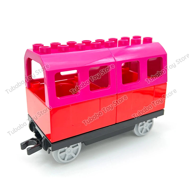 Kids Train Track Accessories Large Building Blocks DIY Railway Toys Big Blocks Compatible Duploed STEM Educational Gift Toddlers