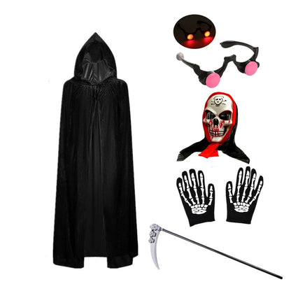 Kids Grim Reaper Costume – Halloween Robe, Mask & Gloves Set