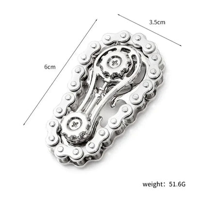 Metal Fidget Spinner – Bike Chain EDC Desk Toy with Silent Bearings