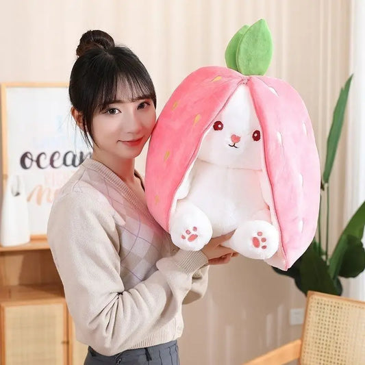 Bunny Plush Toy, Cute Fruit Rabbit Stuffed Doll for Gifting