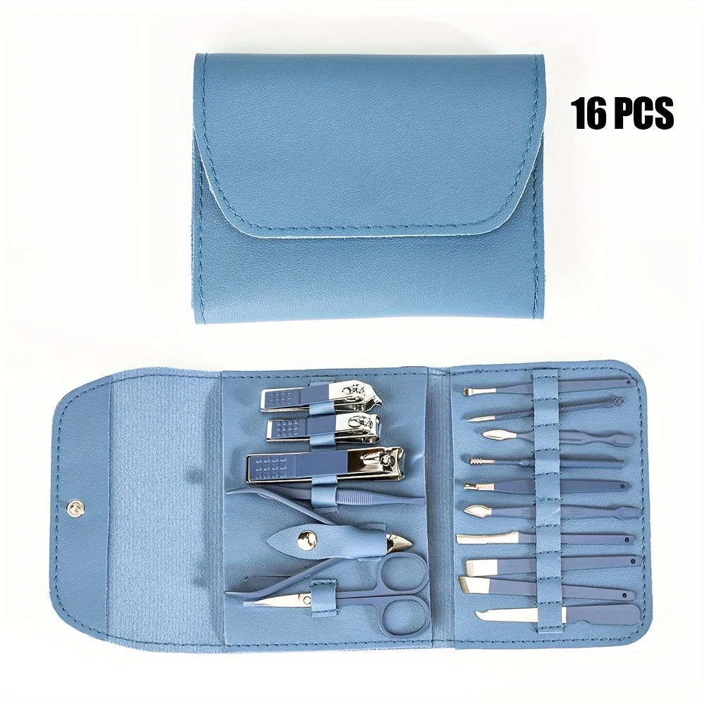 16 Piece Manicure Set with Nail Clippers & Cuticle Tools