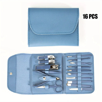16 Piece Manicure Set with Nail Clippers & Cuticle Tools