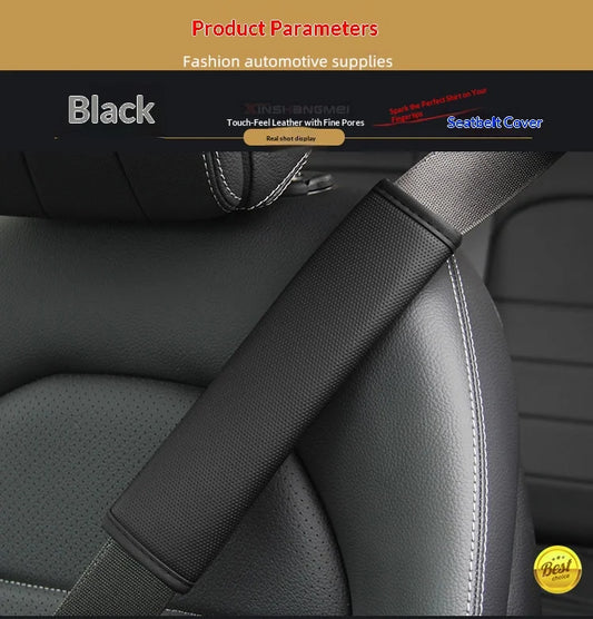 Car Seat Belt Shoulder Pad, PU Leather Seat Belt Cover
