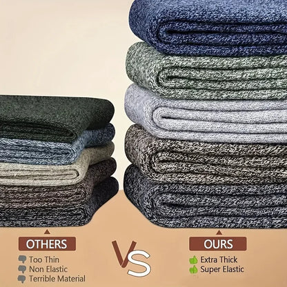 Men's Winter Socks Thick Warm Retro Crew Socks for Cold Weather