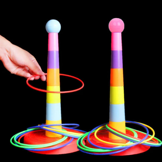 Kids Ring Toss Game with Stacking Cups for Indoor & Outdoor Play