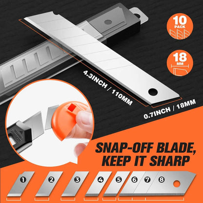Utility Knife Box Cutter – Retractable Cardboard Cutter 3 Pack