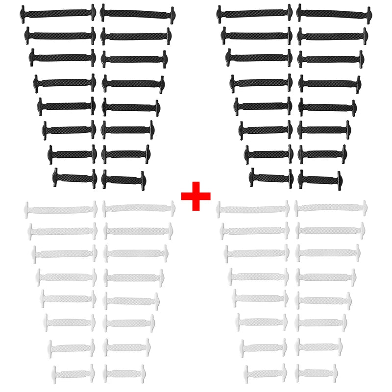 No Tie Shoelaces Silicone Elastic Laces for Easy Slip-On Shoes