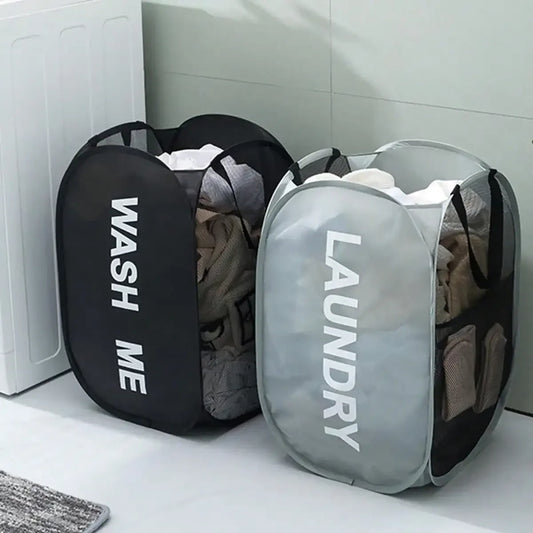 Pop Up Laundry Hamper – Collapsible Mesh Basket for Home & Travel
