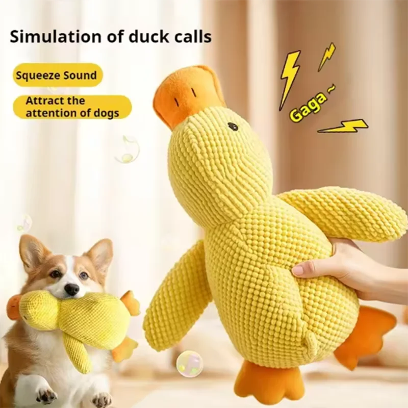 Squeaky Duck Dog Toy – Interactive Plush Toy for Playtime