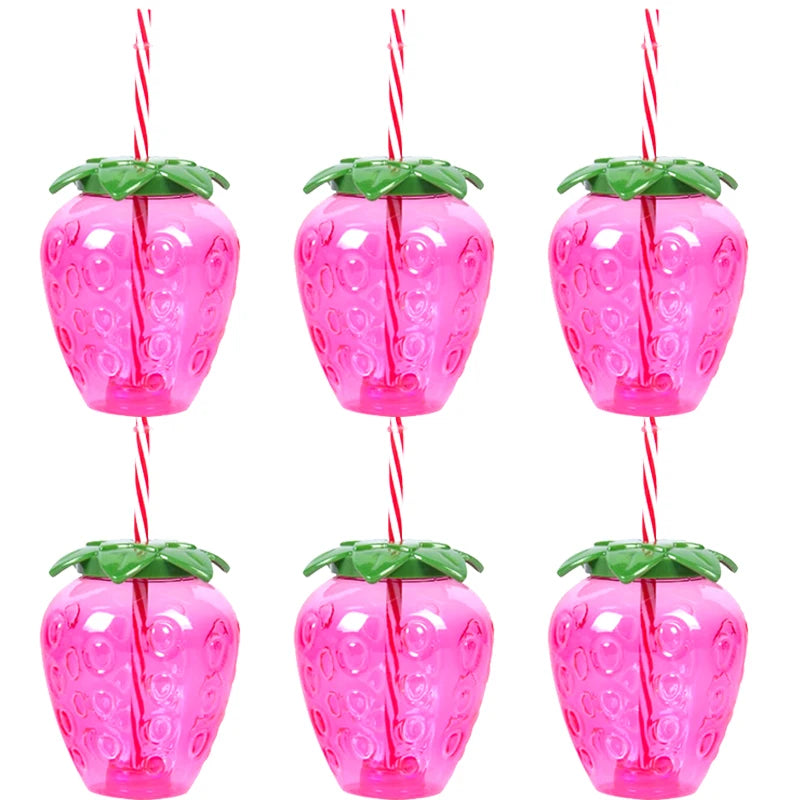 Tropical Drink Cups – Pineapple, Coconut & Strawberry Party Set