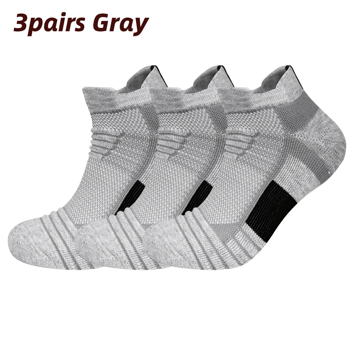 Men's Sports Socks Cushioned Moisture Wicking Ankle Socks 3 Pairs