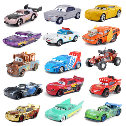 Cars 2 Cars 3 Lightning McQueen Mater Sheriff Flo Ramone Alloy Cars 1:55 Metal Die Casting Model Cars Toys Birthday Gifts