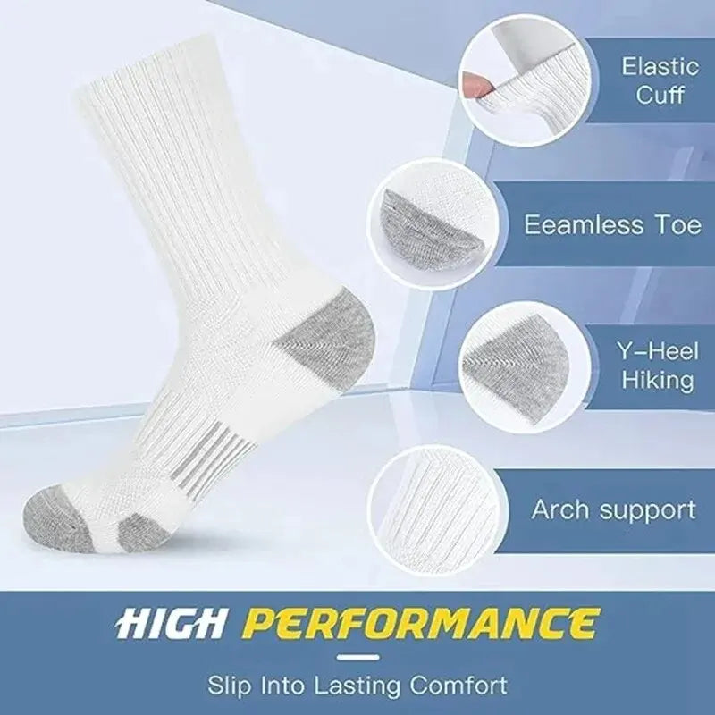 Men's Gym Socks – Breathable Crew Sports Socks, 6 or 12 Pairs