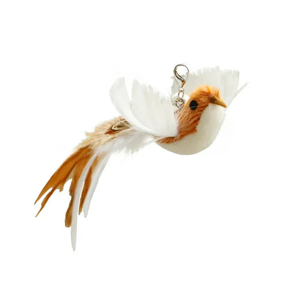 Cat Feather Toy Replacement Head with Bell for Interactive Cat Play
