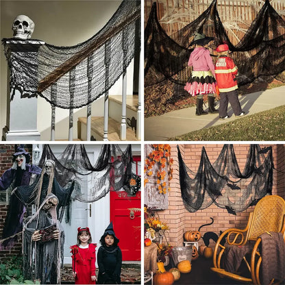 Halloween Creepy Cloth – Black Gauze for Haunted House Decor