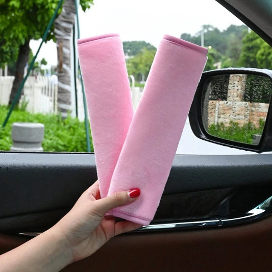 Seat Belt Covers Plush Car Seat Belt Pads 2-Piece Set