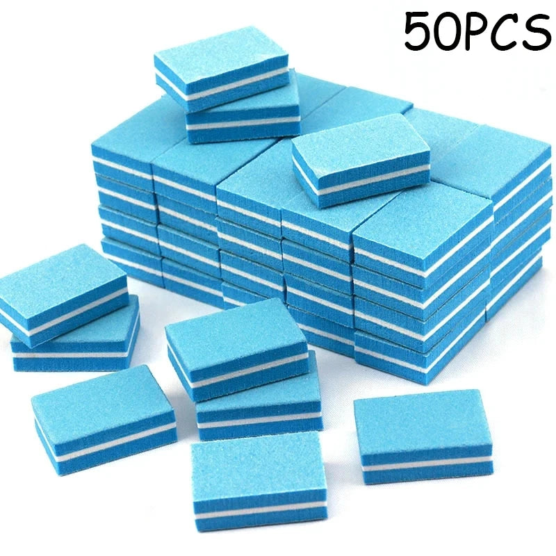 Mini Nail Buffer Blocks – 100/180 Grit Nail Files, 50 Pack