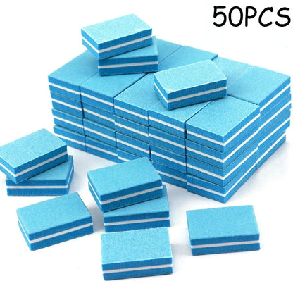 Mini Nail Buffer Blocks – 100/180 Grit Nail Files, 50 Pack
