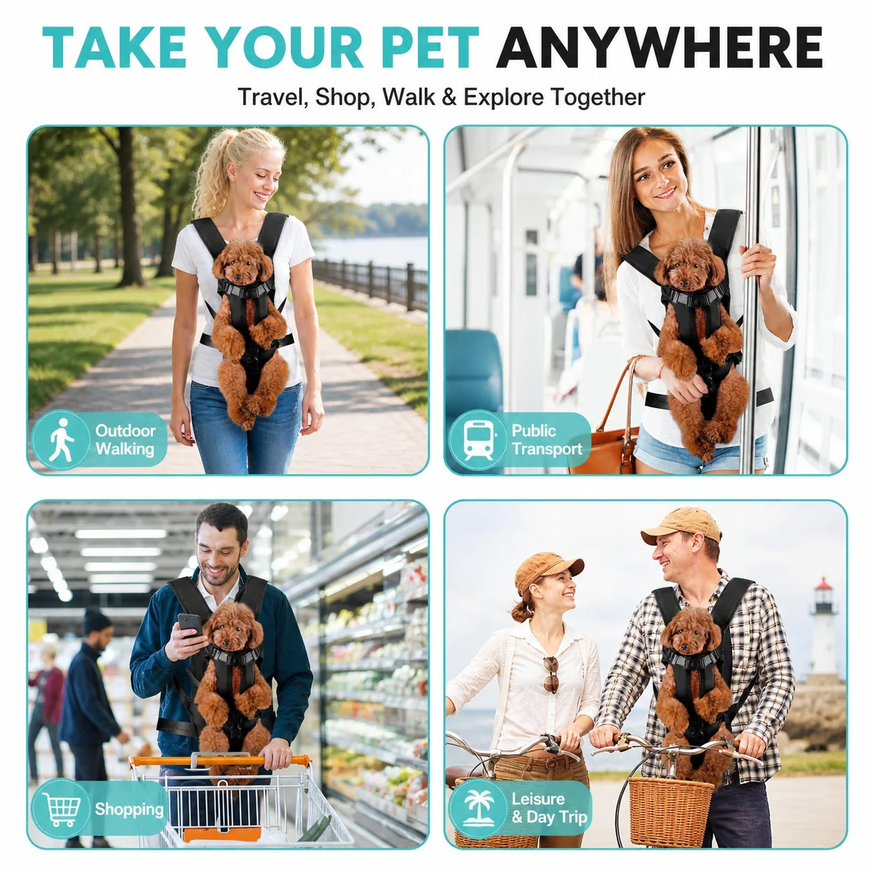 Dog Front Carrier Backpack – Hands Free Travel Carrier for Small Pets