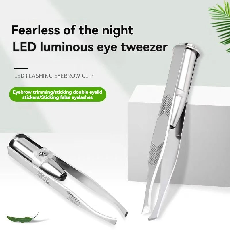 LED Eyebrow Tweezer – Lighted Stainless Steel Precision Tweezers
