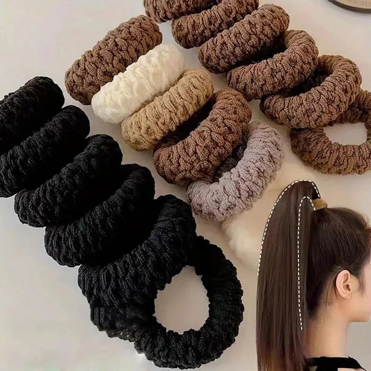 Elastic Hair Ties Thick Stretch Hair Bands for Women 5 or 10 Pack