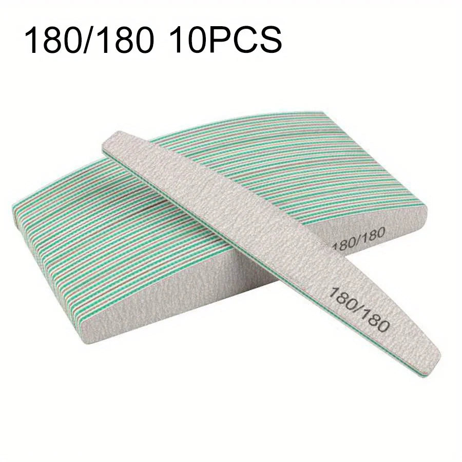 Professional Nail File – Half Moon Sanding File, 80–240 Grit