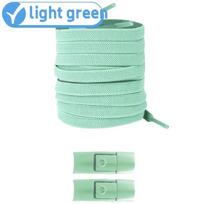 No Tie Shoe Laces with Press Lock Elastic Flat Shoelaces