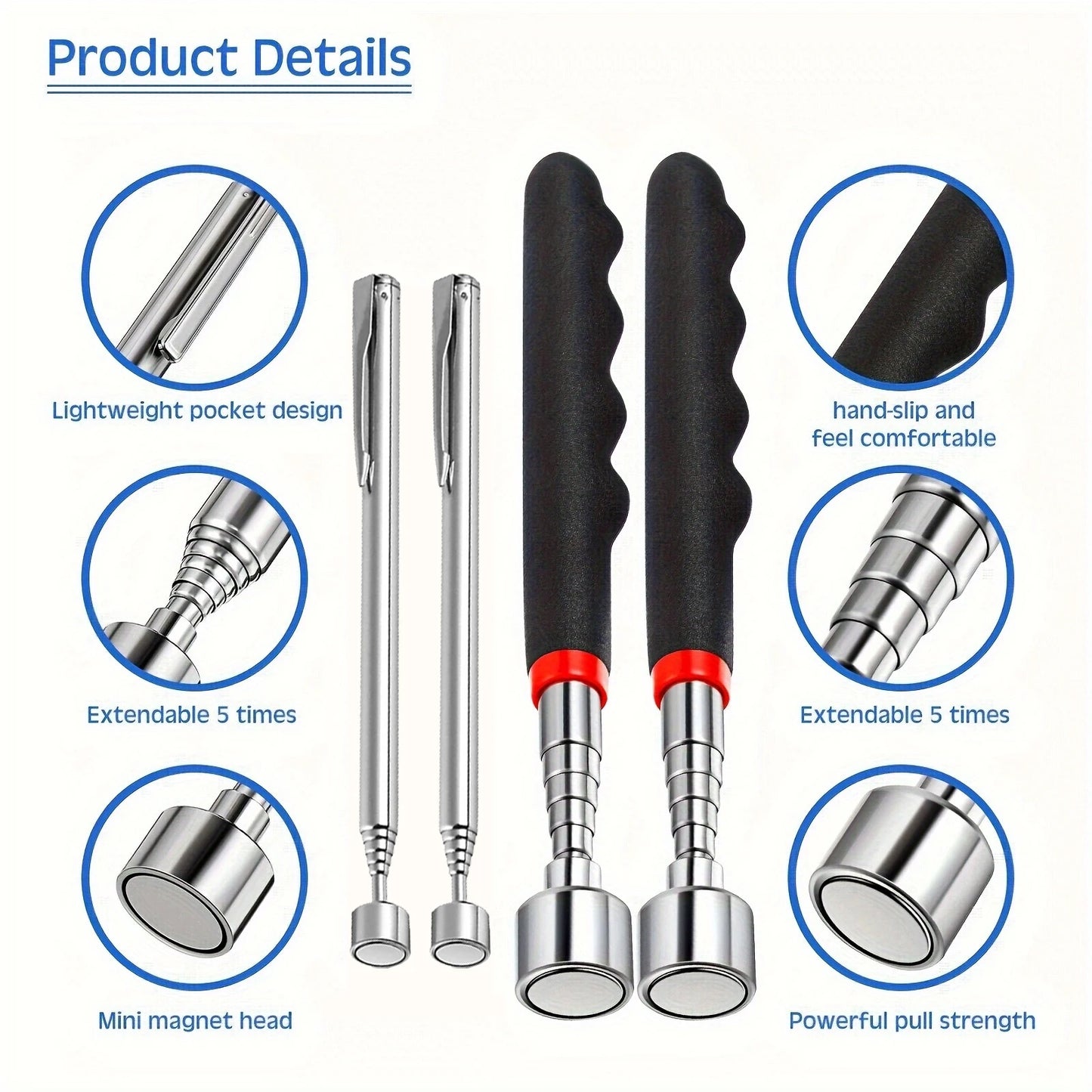 Telescopic Magnetic Pickup Tool for Hard-to-Reach Items
