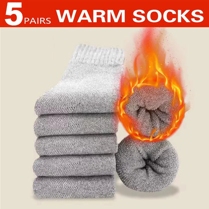 Men's Winter Socks Thick Warm Retro Crew Socks for Cold Weather
