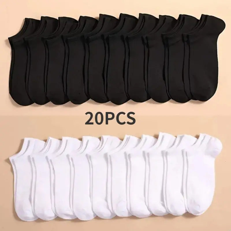 10 Pairs Unisex Low Cut Ankle Socks Breathable Casual Boat Socks