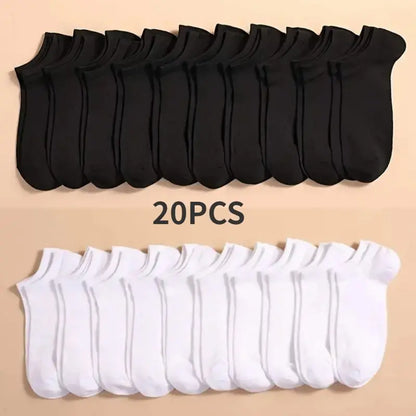10 Pairs Unisex Low Cut Ankle Socks Breathable Casual Boat Socks