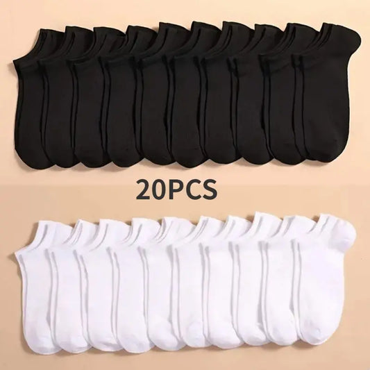 10 Pairs Unisex Low Cut Ankle Socks Breathable Casual Boat Socks