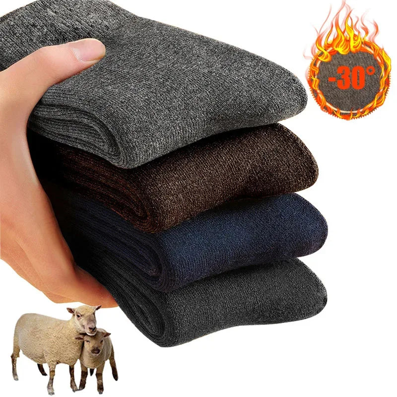 Warm Winter Socks – Thick Knitted Wool Blend Socks