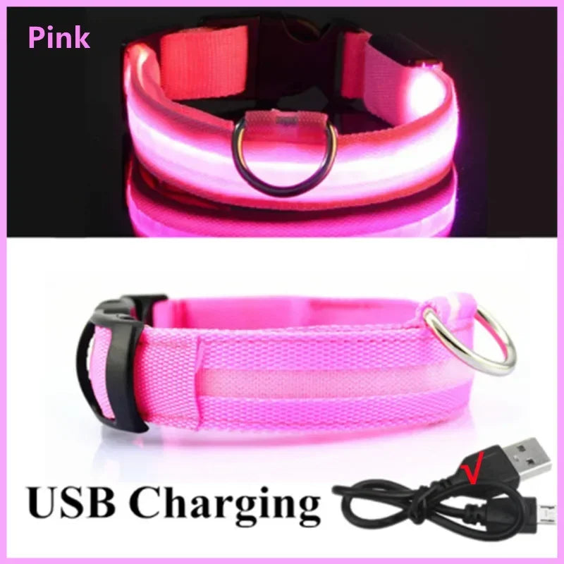 LED Dog Collar – Light Up Adjustable Collar with 3 Flash Modes